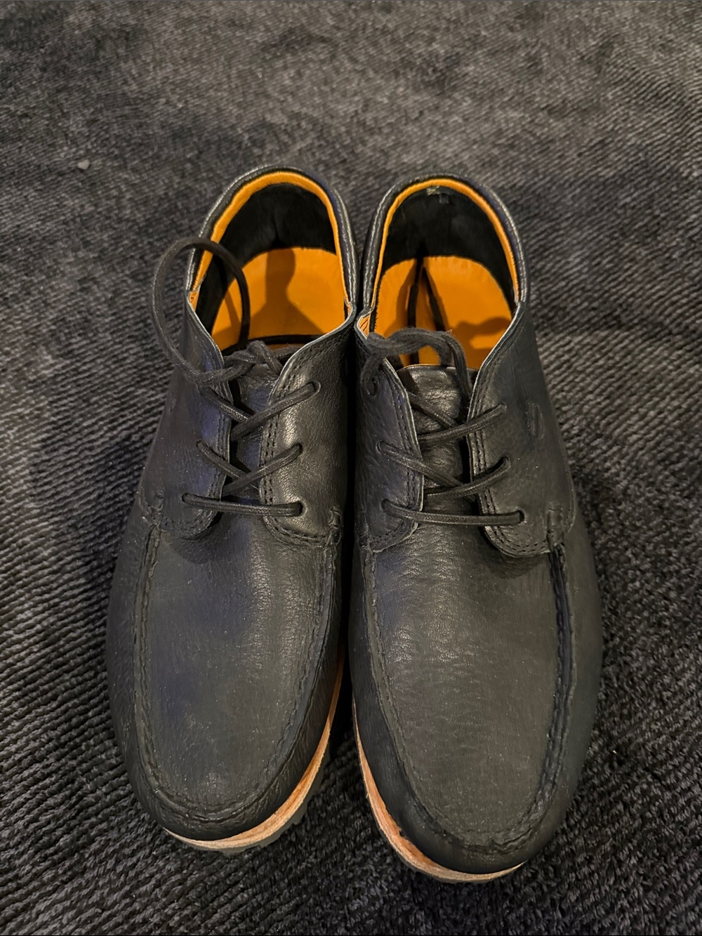 Men's Timberland Black Leather Lace-Up Casual Shoes, size 10.5